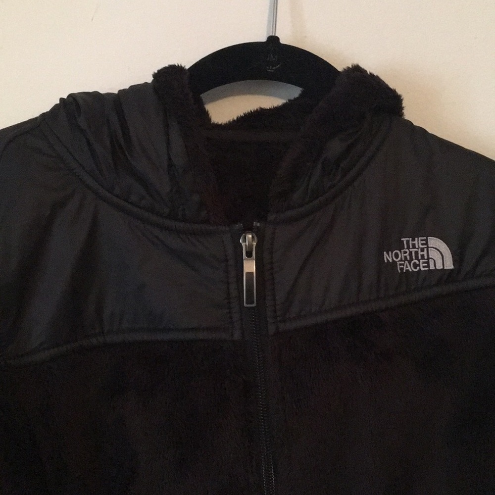 Black fuzzy north face fleece